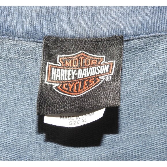 Vintage Harley-Davidson Motorcycle Ventura California Snap Up Blue Vest XL - Picture 4 of 10